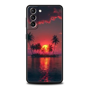 ภาพชายหาดในช่วงฤดูร้อนพระอาทิตย์ตกดินบนทะเลเคสต้นปาล์มสำหรับ Samsung Galaxy S24 S23 S22 S20อัลตร้า S21 FE 5กรัม S10 S9บวก S10E ฝาครอบ S8 - Product Image 6