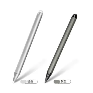 Lápiz táctil de aluminio con punta de doble POM/PE, lápiz de escritura corporal con logotipo de marca personalizado, lápiz óptico infrarrojo