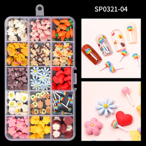 Mini abalorio acrílico para uñas, adornos de Metal para uñas acrílicas, corazón de cereza 3D de lujo, venta al por mayor - Product Image 3