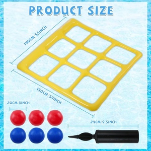 PVC <b>Inflatable</b> Tic Tac Toe Game <b>Pool</b> Float Toys 59*55 Inch with 6 Balls and 1 Hand Pump Toss Game <b>for</b> Swimming <b>Pool</b> and Backyard - Product Image 2