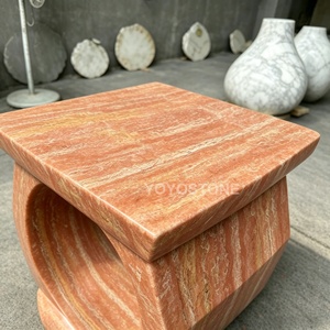 Low MOQ Natural Red <strong>Travertine</strong> Coffee Table and End Table with Unique Veining for a Modern Living Room and Hotel <strong>Lounge</strong> <strong>Deco</strong> - Product Image 4