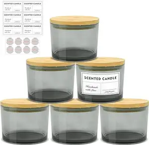 Nieuwe Glazen Kaarsenpot Lege 16Oz Kandelaar Container Aangepaste Kleur Voor Thuis Kerst Met Deksels