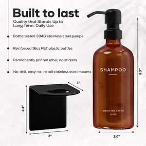 Bouteille d'huile corporelle ambrée personnalisée par le fabricant (ODM/OEM), flacon de savon liquide, bouteille de shampoing en plastique avec pompe pour emballage de lotion 300ml - Product Image 3