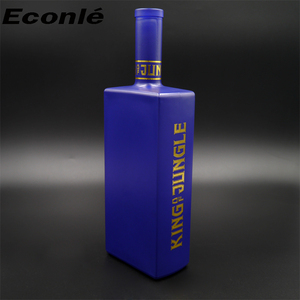Botella de <span class=keywords><strong>Licor</strong></span> de Vidrio Cuadrada Plana Vacía al por Mayor, Azul, para Rociar, 750 ml, Botella de <span class=keywords><strong>Licor</strong></span>, <span class=keywords><strong>Vodka</strong></span>, Whisky, con Corcho Personalizado - Product Image 1