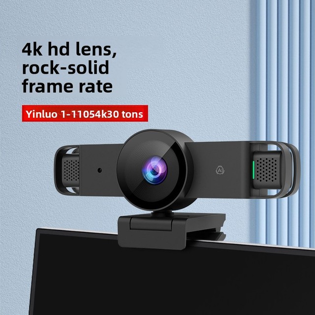 4K AI-enabled HD Smart Webcam Live-Streaming Wide-Angle Lens Built-In Dual Mics USB/Type-C Plug-and-Play No Warranty