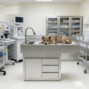 304ステンレス鋼製獣医手術解剖台、ペットケア用犬洗浄プール、ペット病院用廃棄物処理用バス - Product Image 3