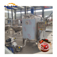 Marmite industrielle motorisée à chauffage électrique vertical en acier inoxydable 304 pour la cuisson de sauce tomate, confiture et vin, avec agitateur et grattoir