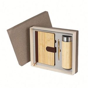 Design Custom Logo Corporate Gift <b>Set</b> Sustainable Living Bamboo Eco A5 <b>Notebook</b> Insulated Cup Pen - Product Image 6