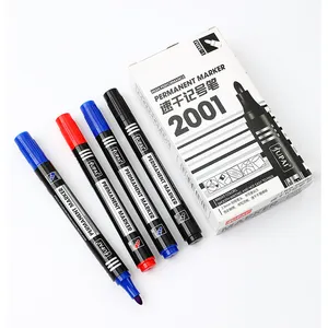 厂家直销红蓝黑三色耐用永久墨水无毒塑料笔管纸玻璃记号笔
