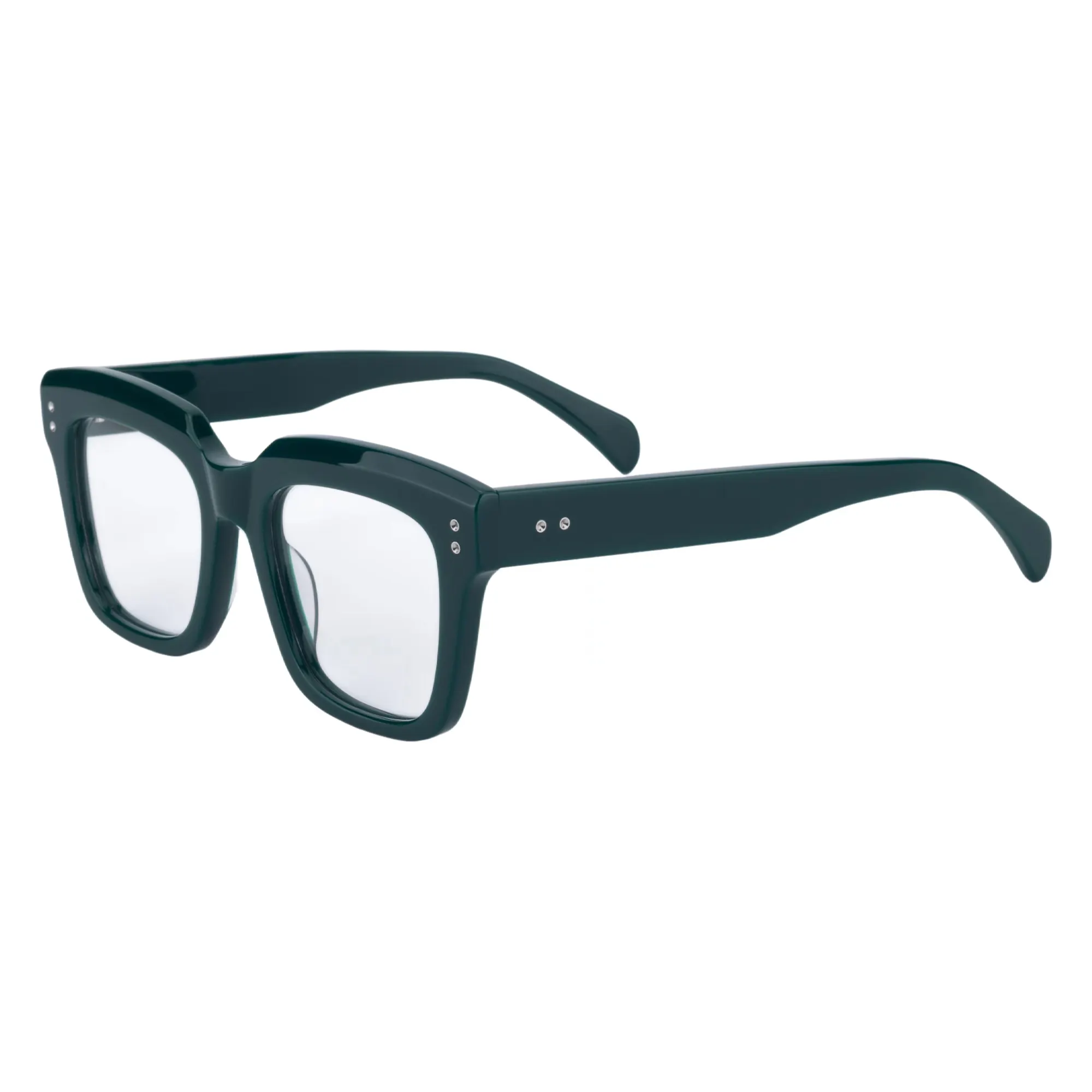 İtalyan tasarımcı el yapımı kare erkekler gözlük Retro asetat kadın gözlükler Vintage optik çerçeve Steampunk reçete gözlük
