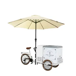 MEHEN Ice Cream Cart Display Tricycle Ice Cream Cart Ice Cream Machine Food Cart