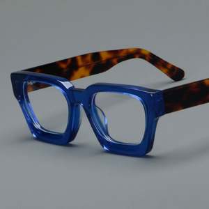 Monture de lunettes optiques carrées en acétate vintage pour femmes avec logo personnalisé, montures de lunettes de vue universelles pour femmes - Product Image 3