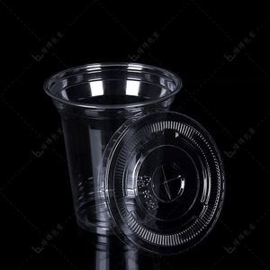 Gobelet en plastique transparent PET jetable et écologique de 98 mm, fond plat, 12 oz-24 oz, pour thé au lait, café froid - Product Image 3