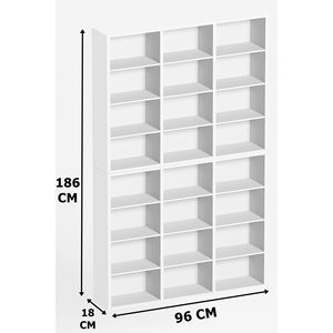 AekaOnline Rak Buku 24 Rak yang Dapat Disesuaikan, Desain Modern Minimalis Nordik, Buatan Turki untuk Rumah dan Kantor - Product Image 1