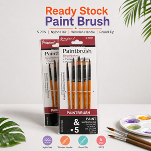 Ensemble de 5 pinceaux ronds Giorgione, fibres synthétiques, manche en bois, pour aquarelle, acrylique, <span class=keywords><strong>gouache</strong></span>, <span class=keywords><strong>peinture</strong></span> à l'huile - Product Image 1