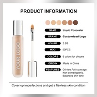 Corrector Líquido Profesional de 6 Colores de Marca Privada, Control de Grasa, Larga Duración, Resistente al Agua, Cobertura Total