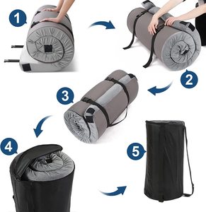 Memory Foam Camping <b>Mattress</b> Pad, Waterproof Roll up Sleeping Pad, Thick Floor Sleeping Mats for Tent With Removable Travel Bag - Product Image 4