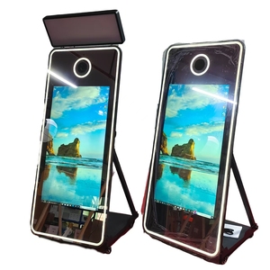 Photomaton Miroir Magique XINRUIJIA |   Station de selfie à écran tactile 70 pouces avec anneau lumineux RGB et cadre métallique pour location événementielle (mariages, fêtes) X - Product Image 1