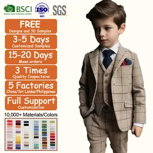 Custom Clothing Boy's Gentleman Three-piece Suit Top And Coat And Pants Kids Fashion Clothing Kids Clothing Sets