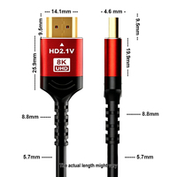 Nouveaux produits Câble HDMI 4K 8K 1M 1.5M 2M 3M 5M 10M 15M 20M 30M Câble HDMI 2.1 8K 60Hz-4K 120Hz