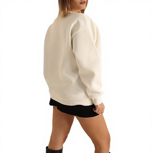 Sudadera extragrande de forro polar con logotipo personalizado, para mujer, estilo casual, hombros caídos, mezcla de algodón grueso, cómoda, para invierno. - Product Image 5
