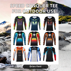 เสื้อยืดโพลีเอสเตอร์พิมพ์ลายสำหรับผู้ใหญ่ แห้งเร็ว สำหรับมอเตอร์ครอส ดิร์ทไบค์ เอ็มเอ็กซ์ และบีเอ็มเอ็กซ์ เหมาะสำหรับตั้งแคมป์ ขี่มอเตอร์ไซค์ออฟโรด ในช่วงฤดูร้อน - Product Image 2