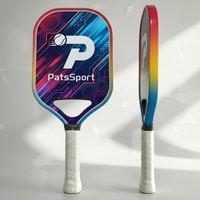 PATS SPORT Nouvelle pagaie de pickleball d'entraînement pour adultes, sans bordure, en fibre de carbone T700 de 16 mm, noyau en nid d'abeille, antidérapante, conforme aux normes USAPA