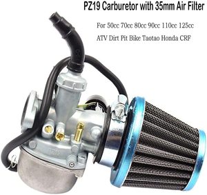 Kit de carburateur PZ19 pour Honda <span class=keywords><strong>CRF</strong></span> 70cc 80cc <span class=keywords><strong>90cc</strong></span> 110cc 125cc ATV Dirt Pit Bike Taotao avec filtre à carburant et filtre à Air 35mm - Product Image 2