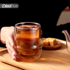 Tazza di vetro a doppia parete ad alta borosilicato all'ingrosso di alta qualità per tè <span class=keywords><strong>o</strong></span> caffè/vetro tazza di tè tazza di caffè bicchiere di vetro - Product Image 5