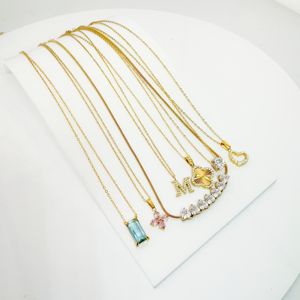 Özel kadın klasik buğday küba bağlantı kolye paslanmaz çelik zincir zirkon nazarlık altın kaplama Trendy elmas Encrusted - Product Image 5