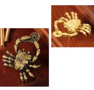 Poignée de meuble en laiton massif, motif crabe <span class=keywords><strong>porte</strong></span>-monnaie <span class=keywords><strong>porte</strong></span>-bonheur, crochet de <span class=keywords><strong>porte</strong></span>, tirette de tiroir, patère murale, quincaillerie silhouette animale crustacée - Product Image 6