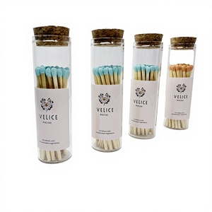Contenitore in Vetro Ermetico con Tappo in Sughero per Fiammiferi, <span class=keywords><strong>Due</strong></span> Specifiche, Etichetta Personalizzabile, Set Regalo per Negozio di Candele, Fornitura all'Ingrosso - Product Image 2