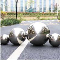 Boule de regard décorative pour étang flottant poli miroir de jardin en acier inoxydable argenté en métal