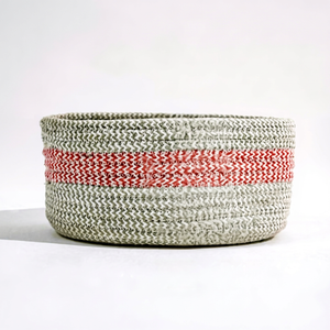 Handmade Cotton <b>Braided</b> Basket Round Shape H-10 B-16 cm for Storage and Home Decor with Soft Touch and Durable Design - Product Image 1