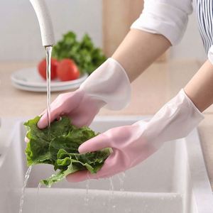 Gants de lavage de vaisselle durables pour le nettoyage de la cuisine, gants de ménage imperméables, antidérapants - Product Image 4