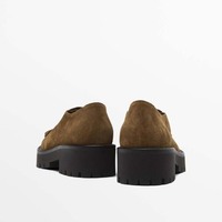 Chaussures à talon épais de style britannique pour femmes, automne 2024, en cuir, à semelle épaisse, mocassins décontractés, chaussures derby rétro