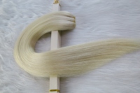 Extensiones de Cabello Humano Virgen Ruso, Color Rubio Claro 60A, 14A SDD, Cutícula Alineada, Cabello Virgen Humano Sedoso