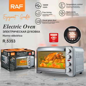 Four électrique RAF 30L 1600W en acier inoxydable avec rôtissoire et convection pour la cuisson et la rôtissure à domicile - Product Image 2