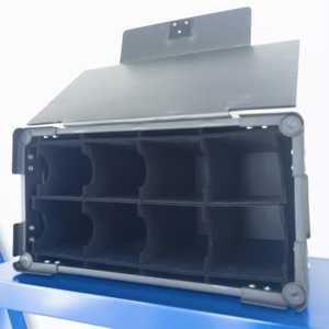 Việt Nam nhà máy tùy chỉnh PP Hollow Board thủy tinh corflute lưu trữ Crate đồ ăn vận chuyển sóng hộp nhựa với Divider - Product Image 3