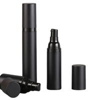 Bouteilles de lotion 15ml 30ml 50ml, flacon noir mat sans air, accessoires de qualité supérieure, pour lotion et produits cosmétiques, livraison gratuite