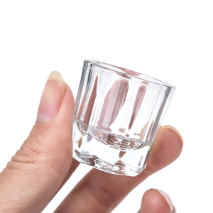 Gobelet octogonal en verre transparent pour liquides et poudres à ongles, portable, pour le nettoyage des pinceaux en acrylique, idéal pour les salons de manucure et la vente en gros - Product Image 1