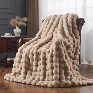 Пышное покрывало из искусственного жаккарда из меха кролика для дивана-кровати - Product Image 2