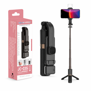 Mini trépied JC-03S avec lumière LED intégrée, poignée droite en aluminium de 740 mm format poche - Product Image 1
