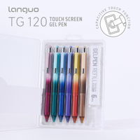 Set Pulpen Gel Layar Sentuh Multifungsi 2-in-1 Premium Seri Aurora Malam Hari, Pulpen Stylus Ramping, Tulisan Halus untuk Kantor dan Bisnis