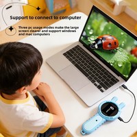 200X Kids Digital Microscope 1080P HD Screen Cute Handheld Electronic Magnifier Portable STEM Educational Toy Gift for Children