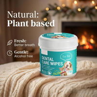Lingettes dentaires pour animaux de compagnie à base d'extraits végétaux naturels OEM/ODM pour chiots, chatons, chiens et chats adultes, pour nettoyer les dents