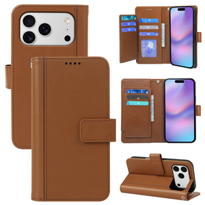 Funda de cuero PU con tapa para iPhone 17 17 <span class=keywords><strong>Pro</strong></span> 16 16 <span class=keywords><strong>Pro</strong></span> <span class=keywords><strong>9</strong></span> diseño de billetera de tarjeta con correa de mano funda para teléfono móvil - Product Image 2