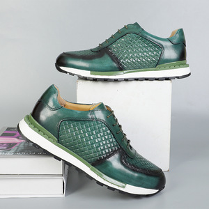 Chaussures bateau en cuir véritable pour homme, à lacets, bout rond, respirantes, toutes saisons, semelle intermédiaire en EVA, semelle extérieure en caoutchouc - Product Image 3