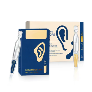 Gouttes auriculaires jetables pour animaux de compagnie contre les acariens et les infections à Malassezia, anti-démangeaisons, nettoyage en profondeur, <span class=keywords><strong>nettoyant</strong></span> <span class=keywords><strong>auriculaire</strong></span> désodorisant pour chiens et chats - Product Image 1