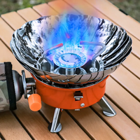 Kompor Gas Portable, kompor Gas portabel piknik, pembakar Gas tunggal bisa dilipat Mini, kompor Gas untuk dapur luar ruangan, kompor butana